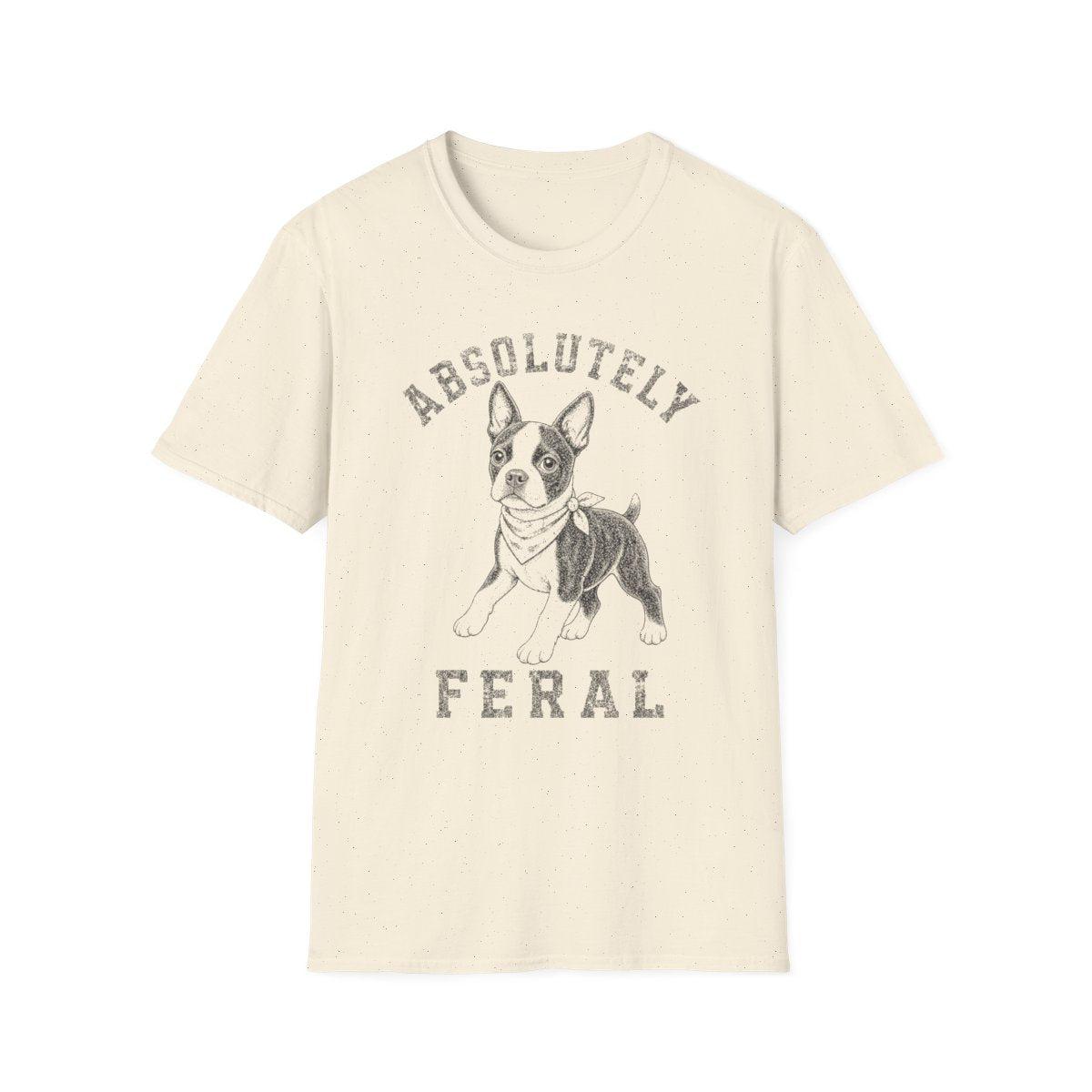 Bandana Boston Terrier Tee - Natural