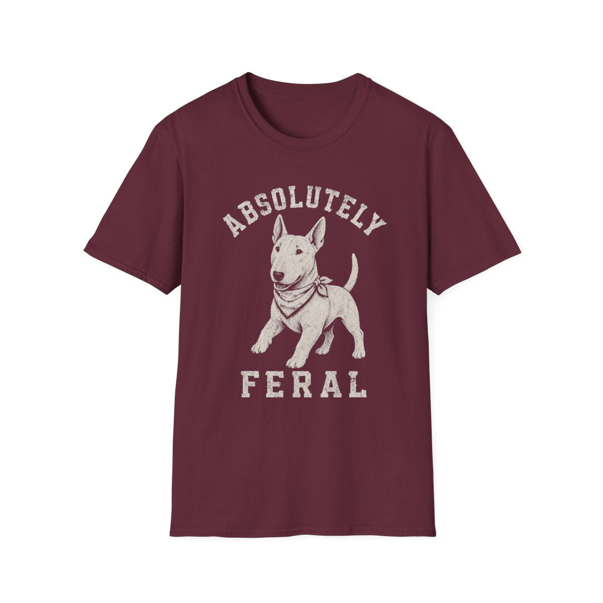 Bandana Bull Terrier Tee - Maroon