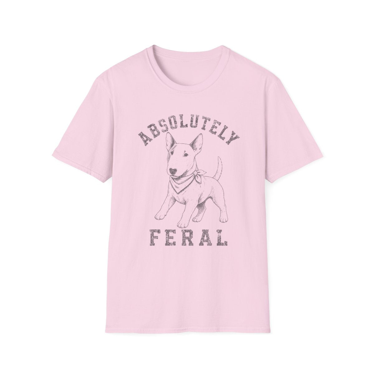 Bandana Bull Terrier Tee - Light Pink