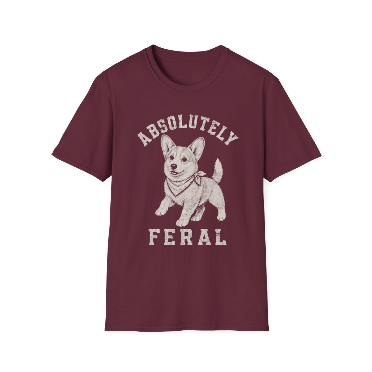 Bandana Corgi Tee - Maroon
