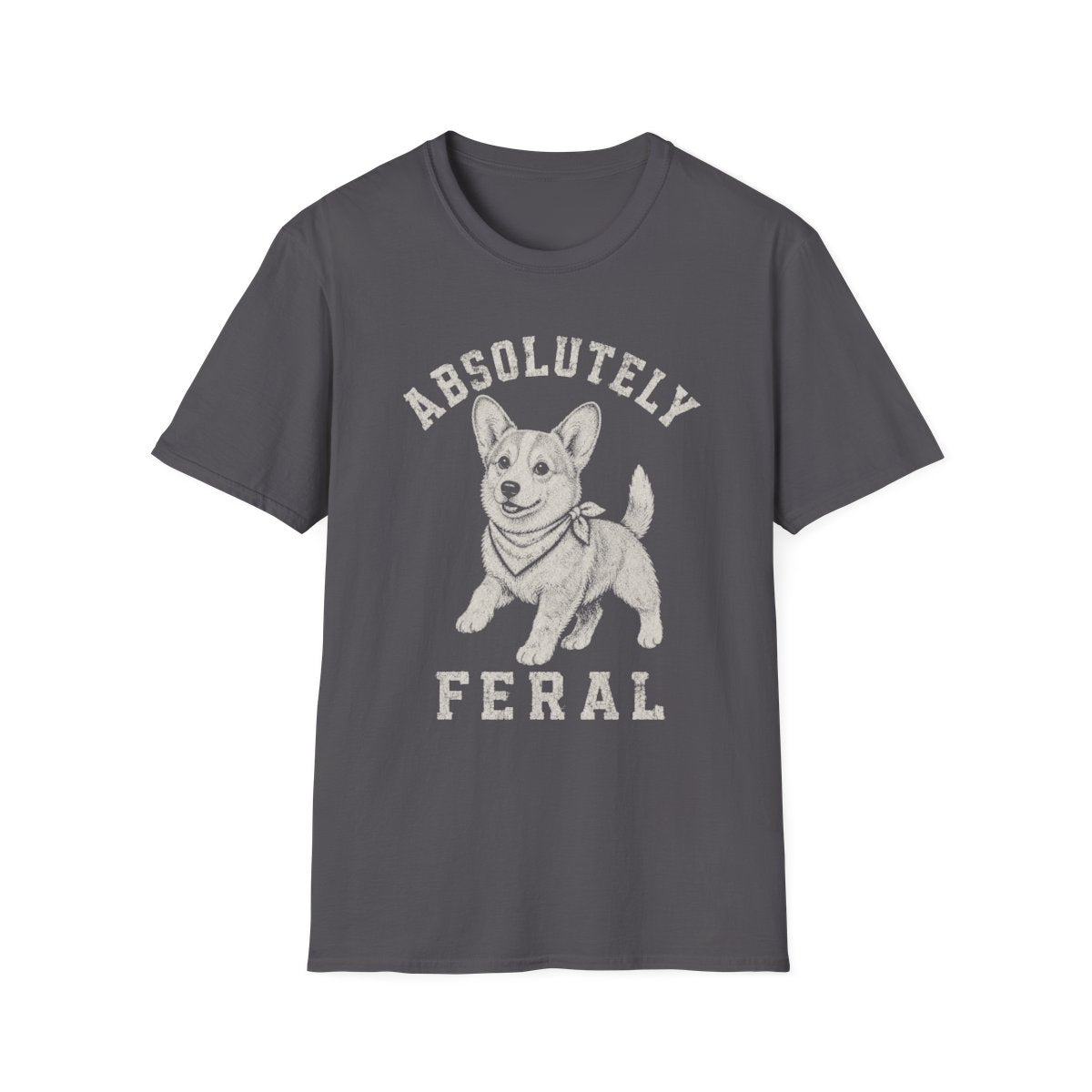 Bandana Corgi Tee - Charcoal