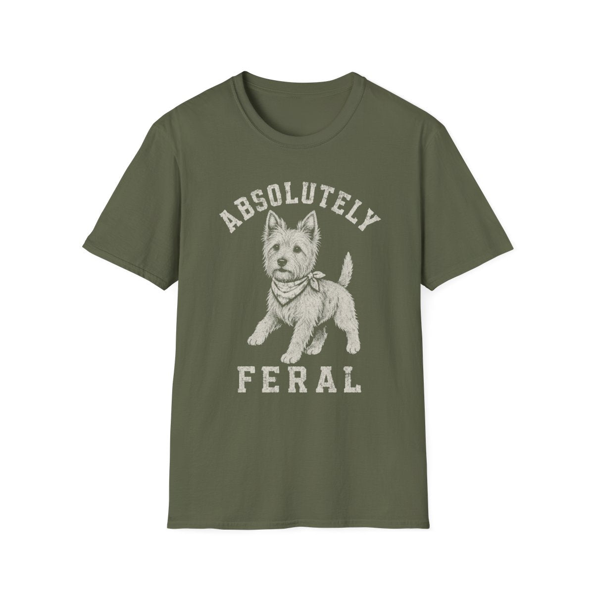 Bandana Irish Terrier Tee - Military Green