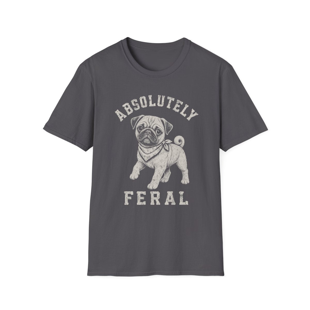 Bandana Pug Tee - Charcoal