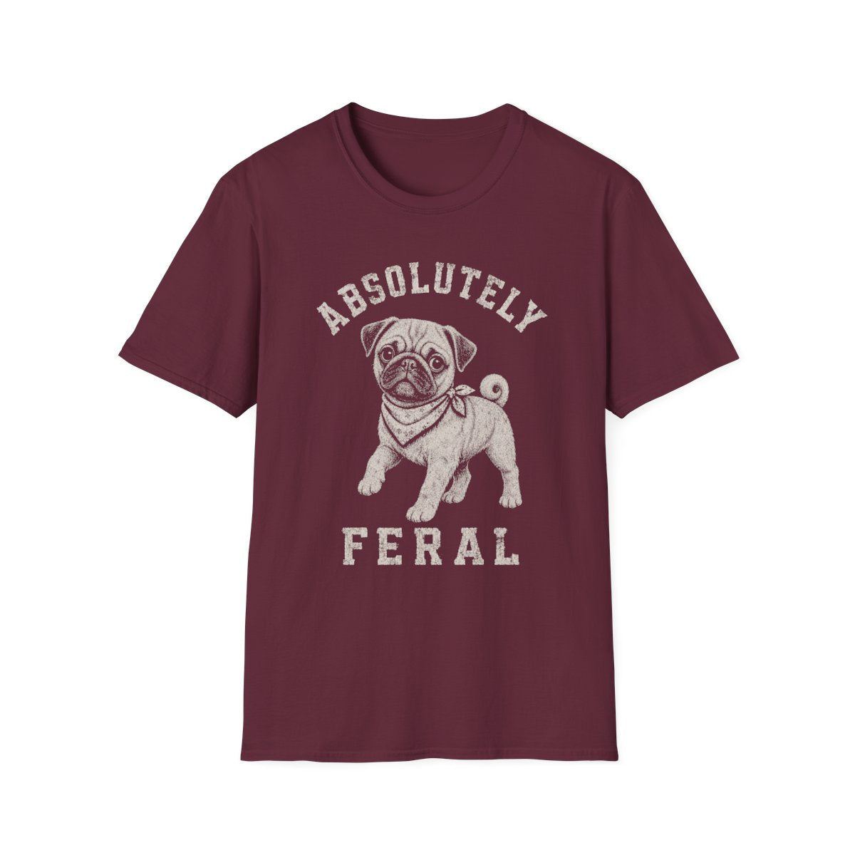 Bandana Pug Tee - Maroon