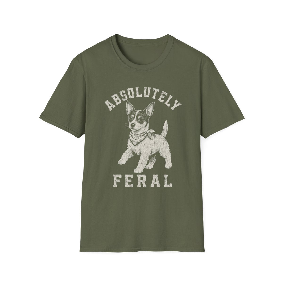Bandana Rat Terrier Tee - Military Green