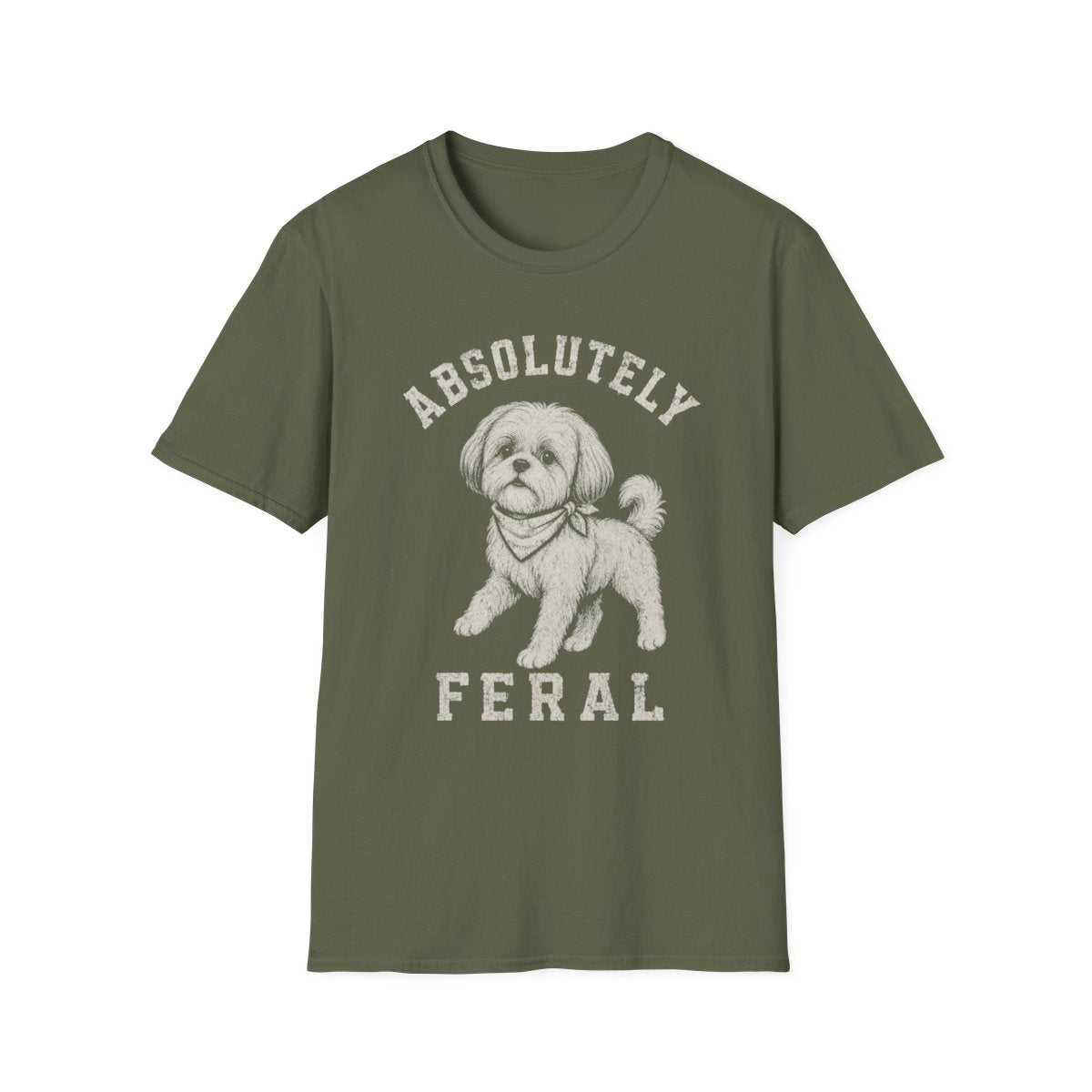 Bandana Shih Tzu Tee - Military Green