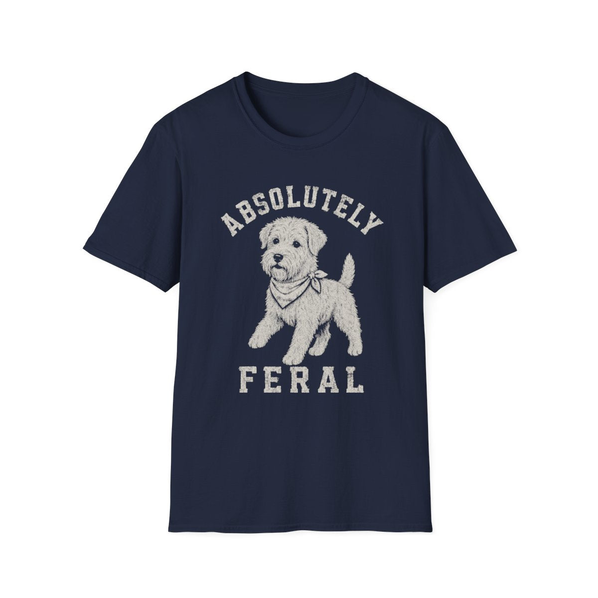 Bandana Soft Coated Wheaten Terrier Tee - Navy