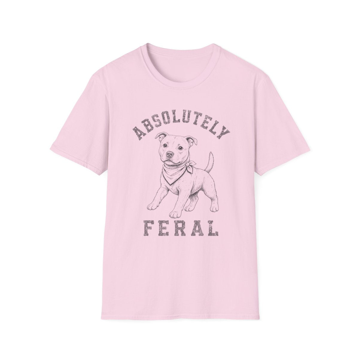 Bandana Staffordshire Bull Terrier Tee - Light Pink