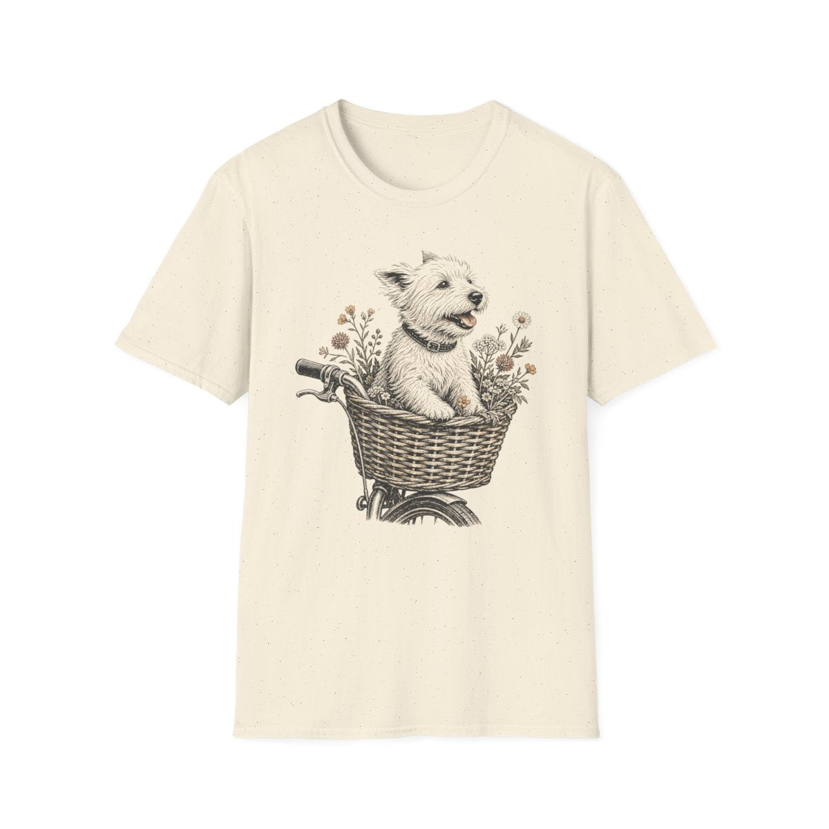 Basket Ride Westie Tee - Natural