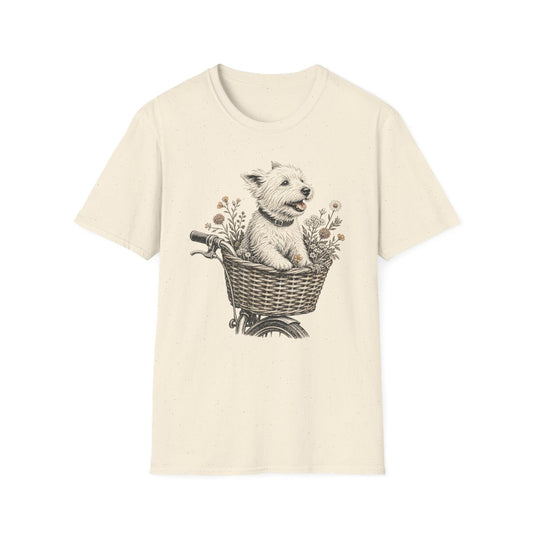 Basket Ride Westie Tee - Natural