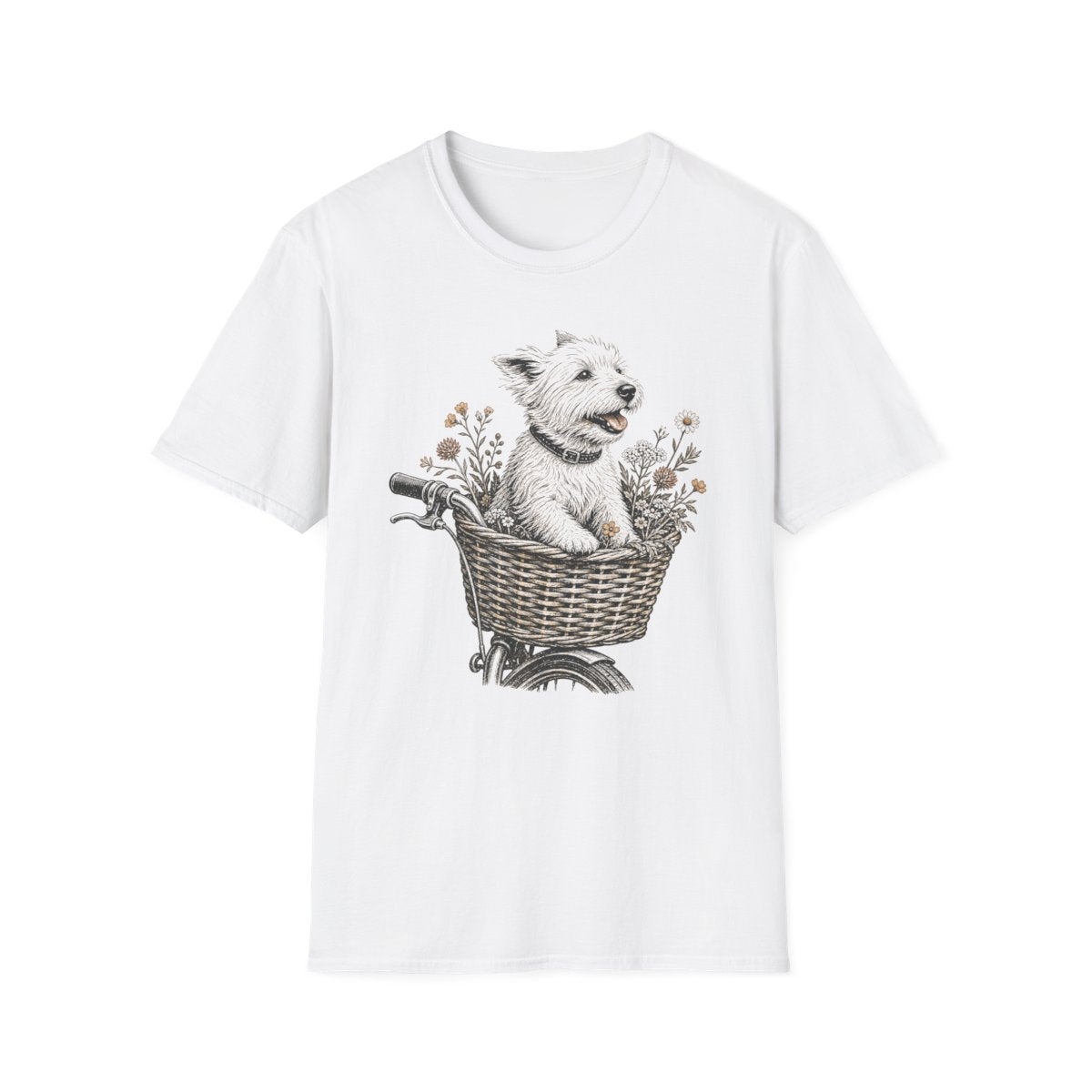 Basket Ride Westie Tee - White