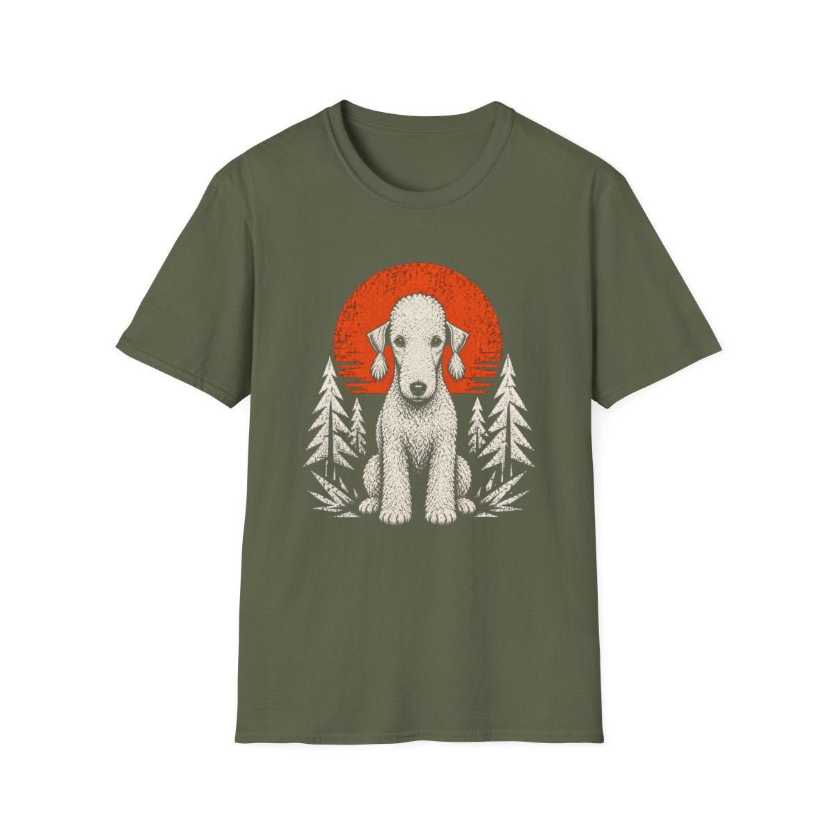 Bedlington Terrier Adventure Club Tee - Military Green