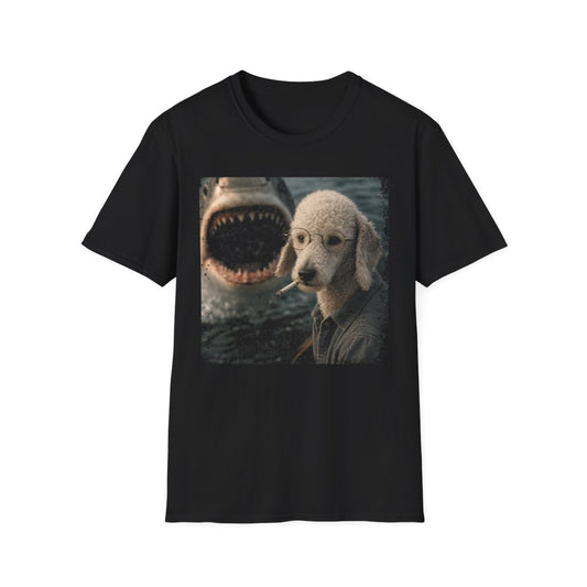 Bedlington Terrier and Shark Tee - Black