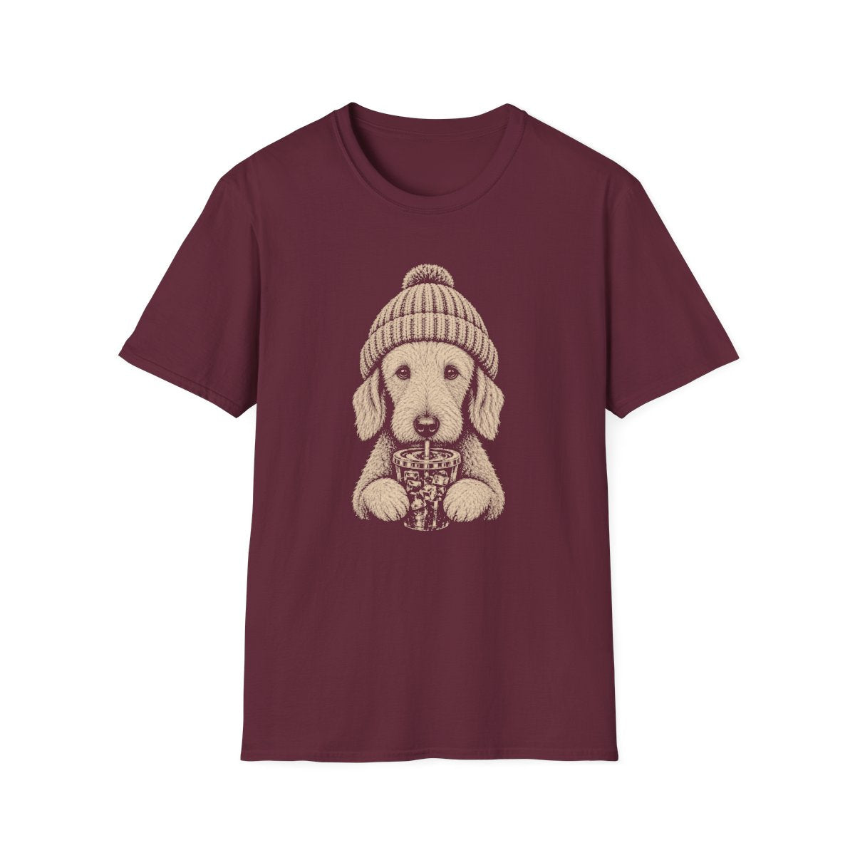 Bedlington Terrier Cold Brew Tee - Maroon