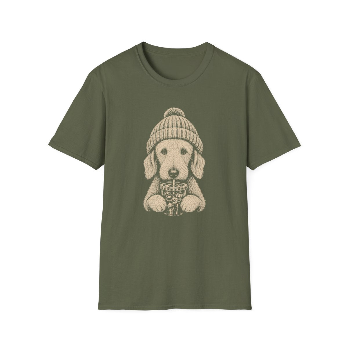 Bedlington Terrier Cold Brew Tee - Military Green