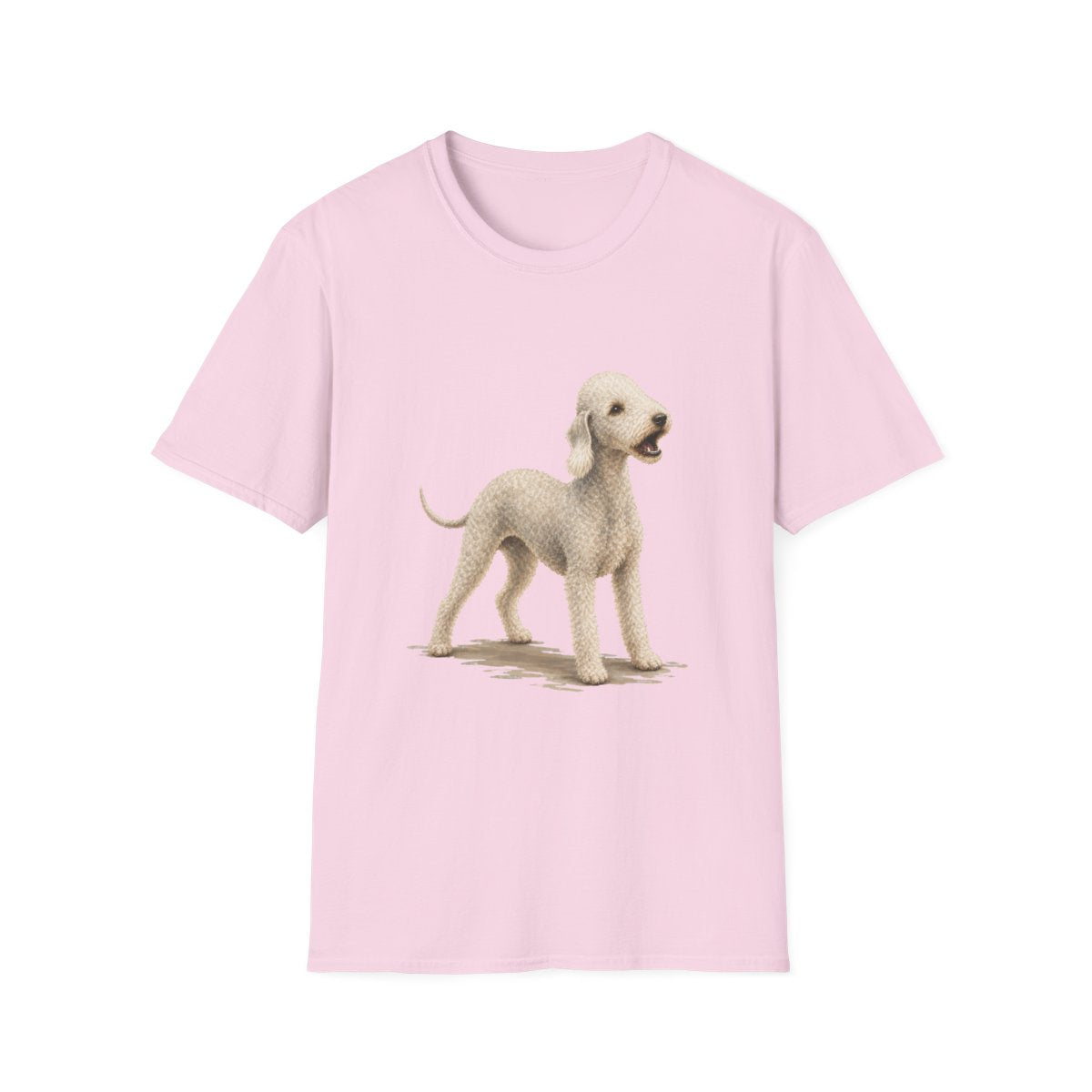 Bedlington Terrier Head Of Security Tee - Light Pink