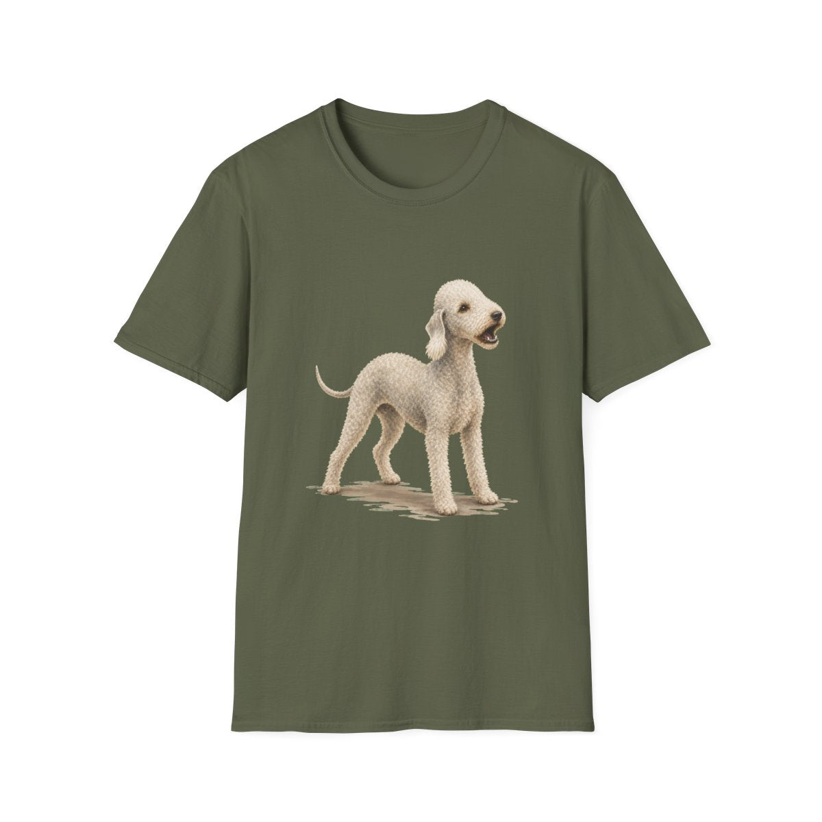 Bedlington Terrier Head Of Security Tee - Military Green