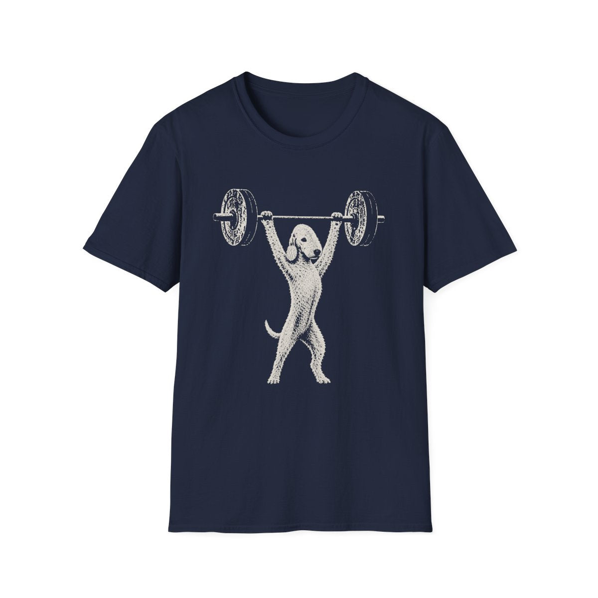 Bedlington Terrier Powerlifting Tee - Navy