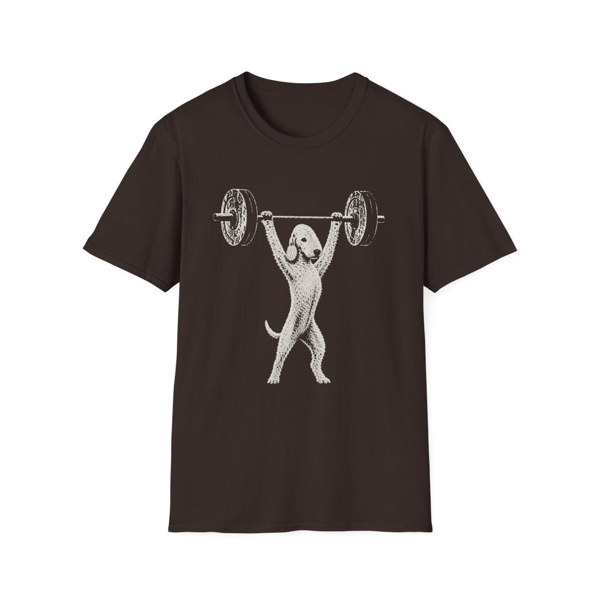 Bedlington Terrier Powerlifting Tee - Dark Chocolate