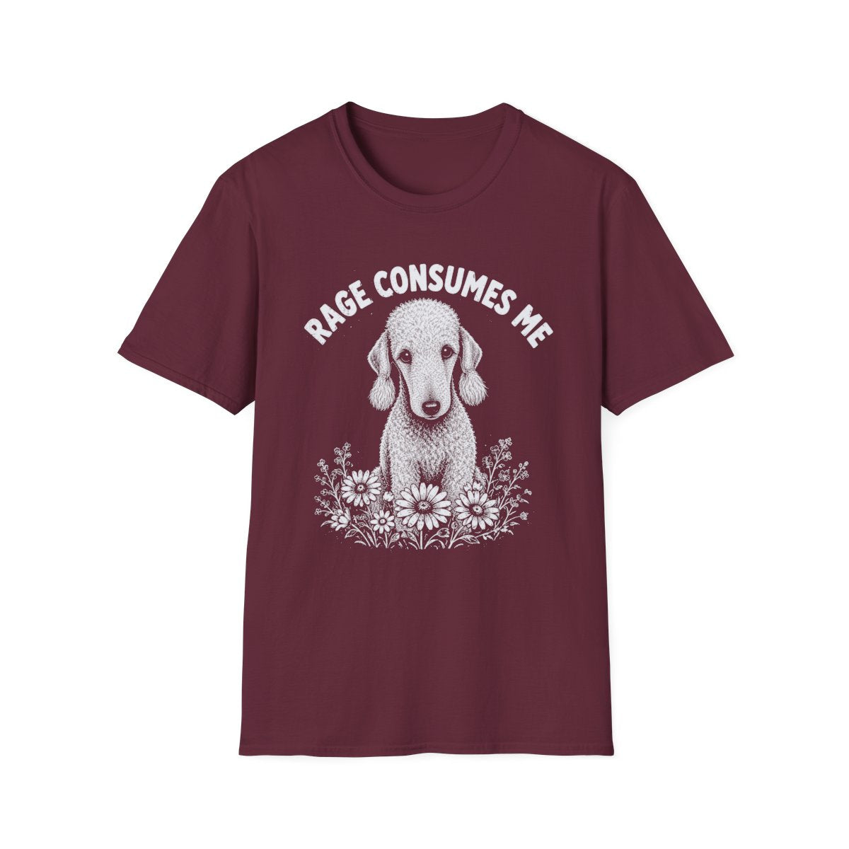 Bedlington Terrier Rage Consumes Me Tee - Maroon