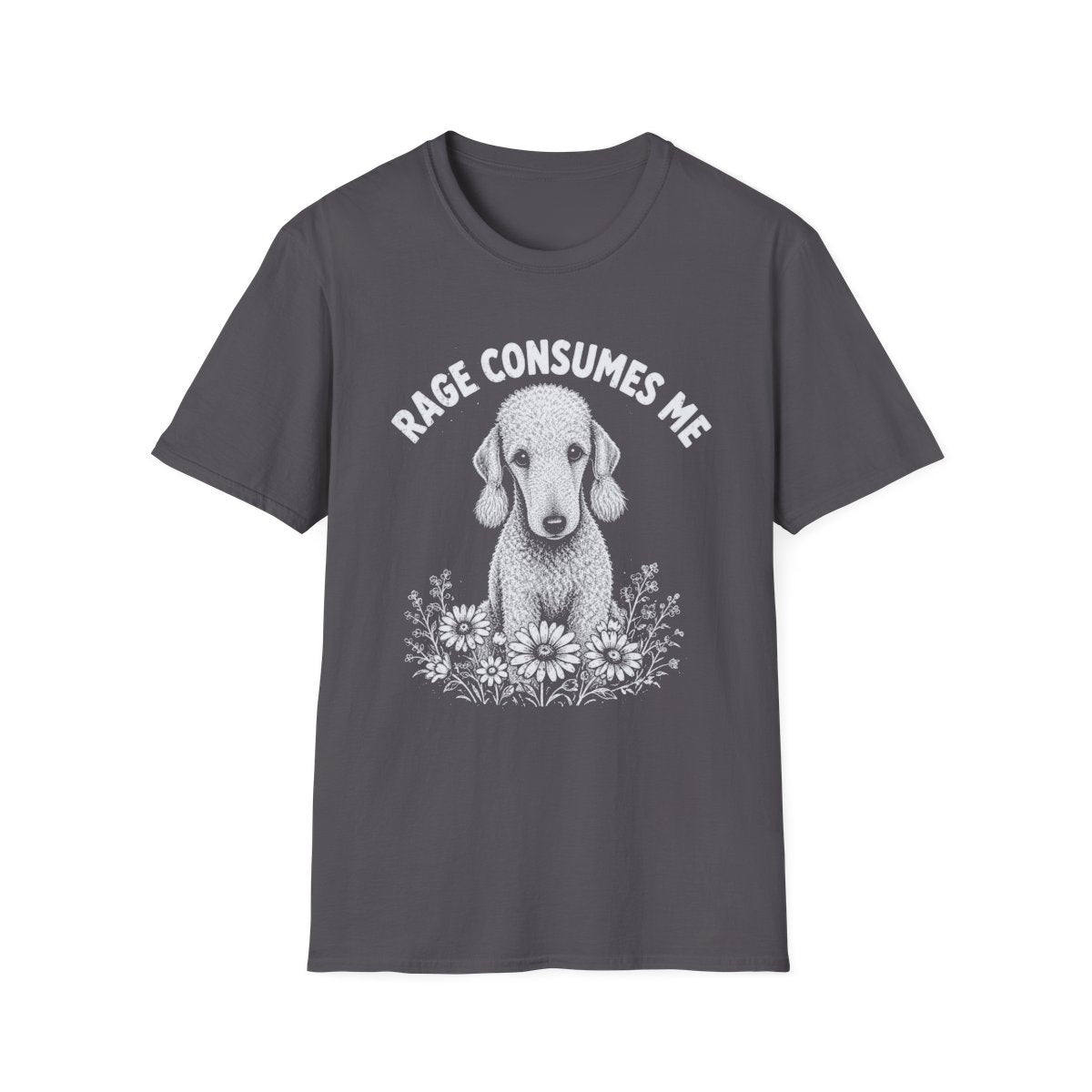 Bedlington Terrier Rage Consumes Me Tee - Charcoal