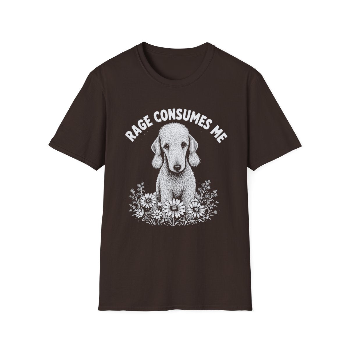 Bedlington Terrier Rage Consumes Me Tee - Dark Chocolate