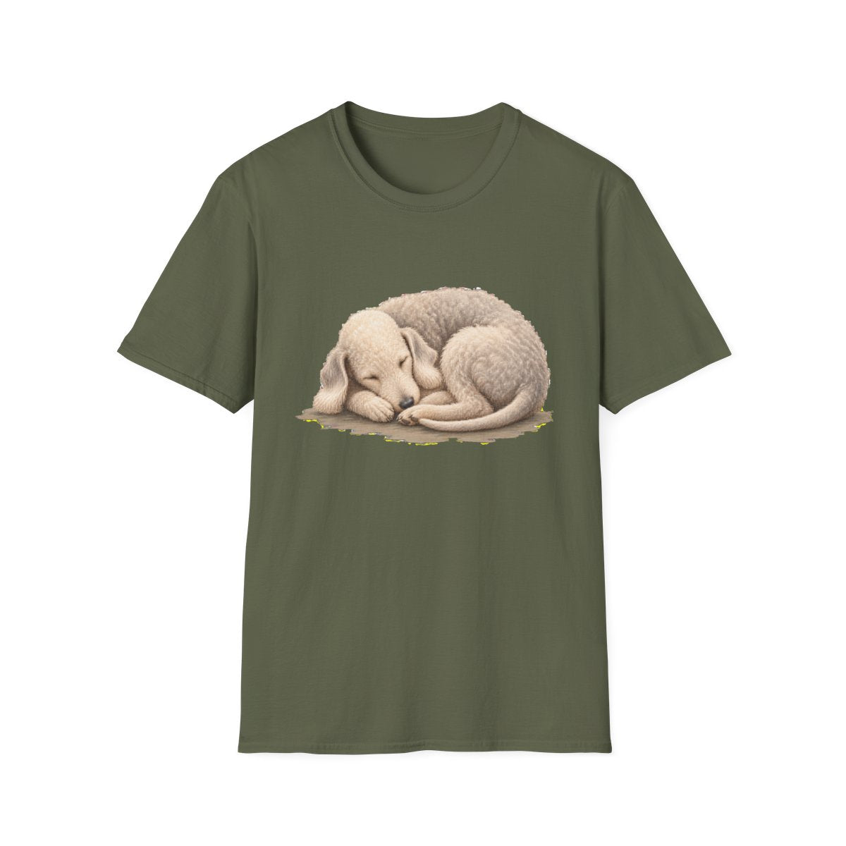 Bedlington Terrier Rest At Last Tee - Military Green