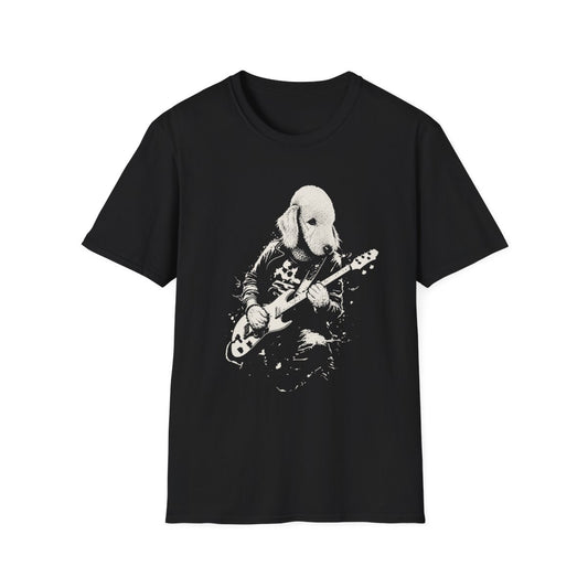 Bedlington Terrier Rocking Guitar Tee - Black