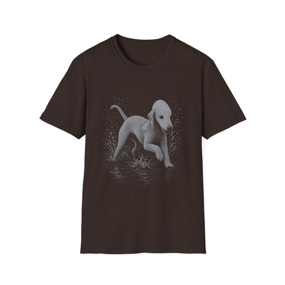 Bedlington Terrier Water Run Tee - Dark Chocolate