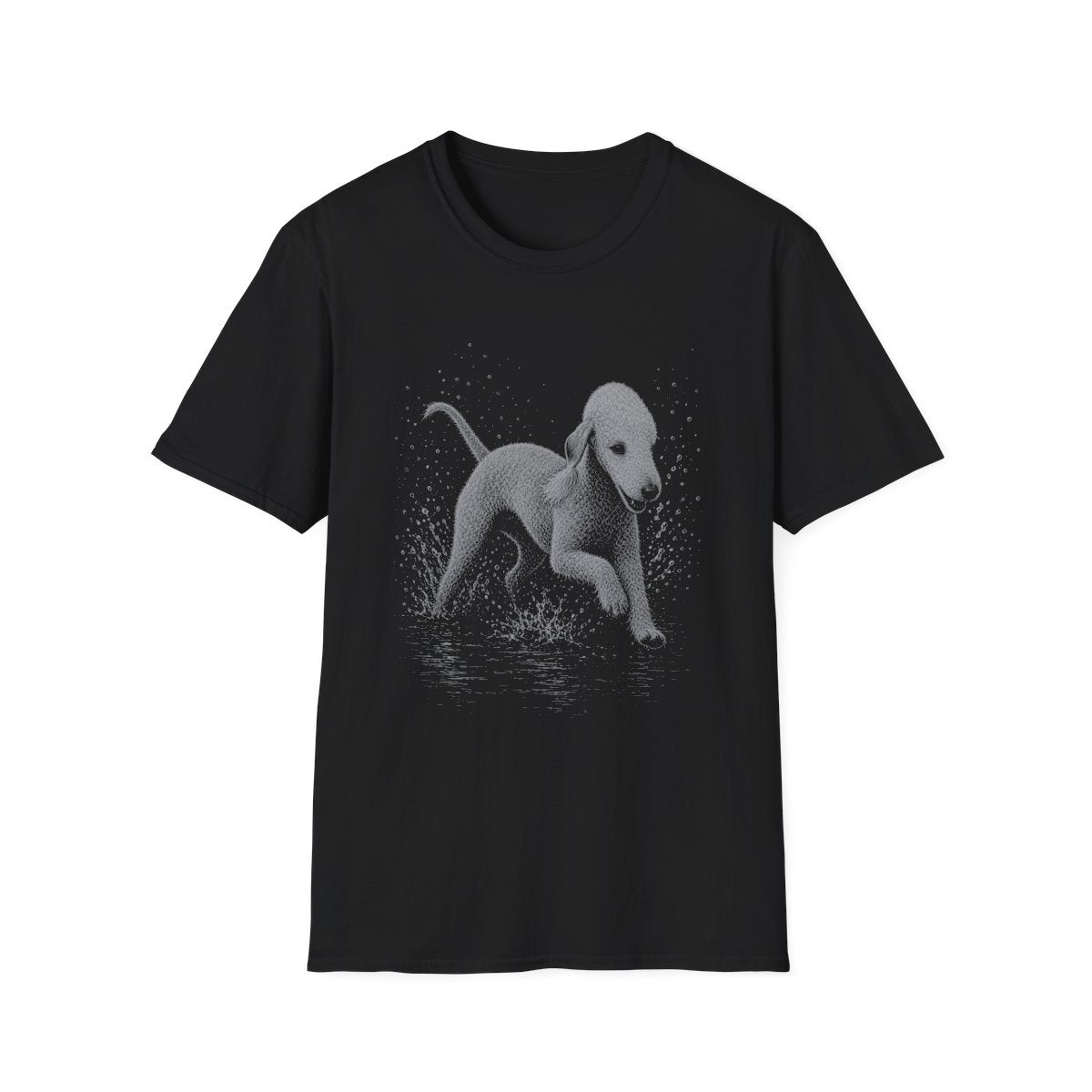 Bedlington Terrier Water Run Tee - Black