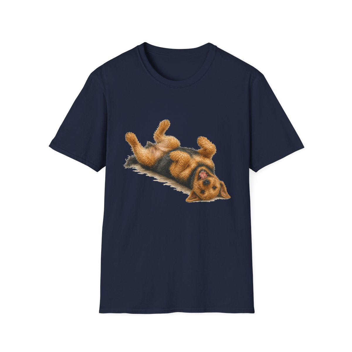 Belly Rubs Airedale Terrier Tee - Navy