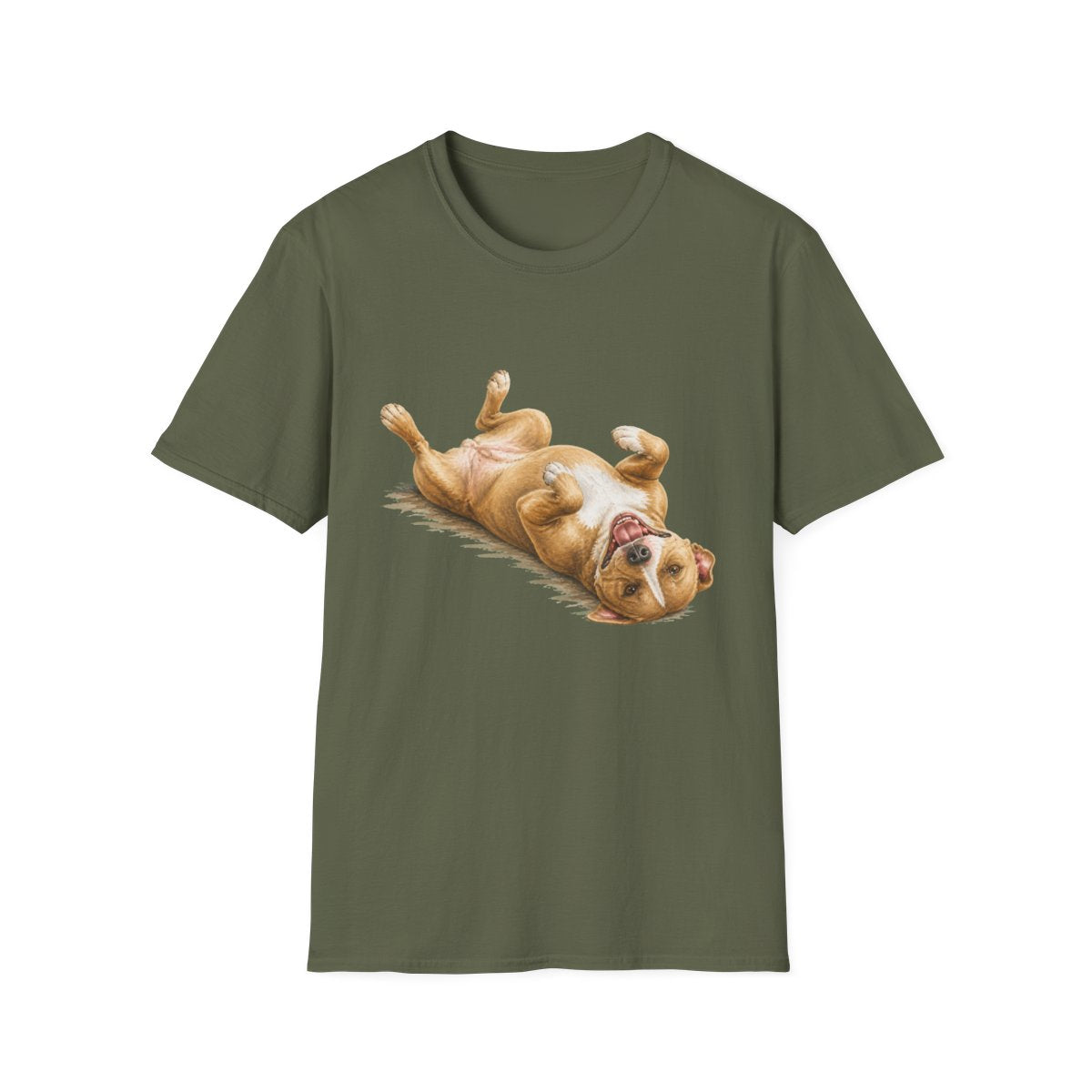 Belly Rubs American Pit Bull Terrier Tee - Military Green