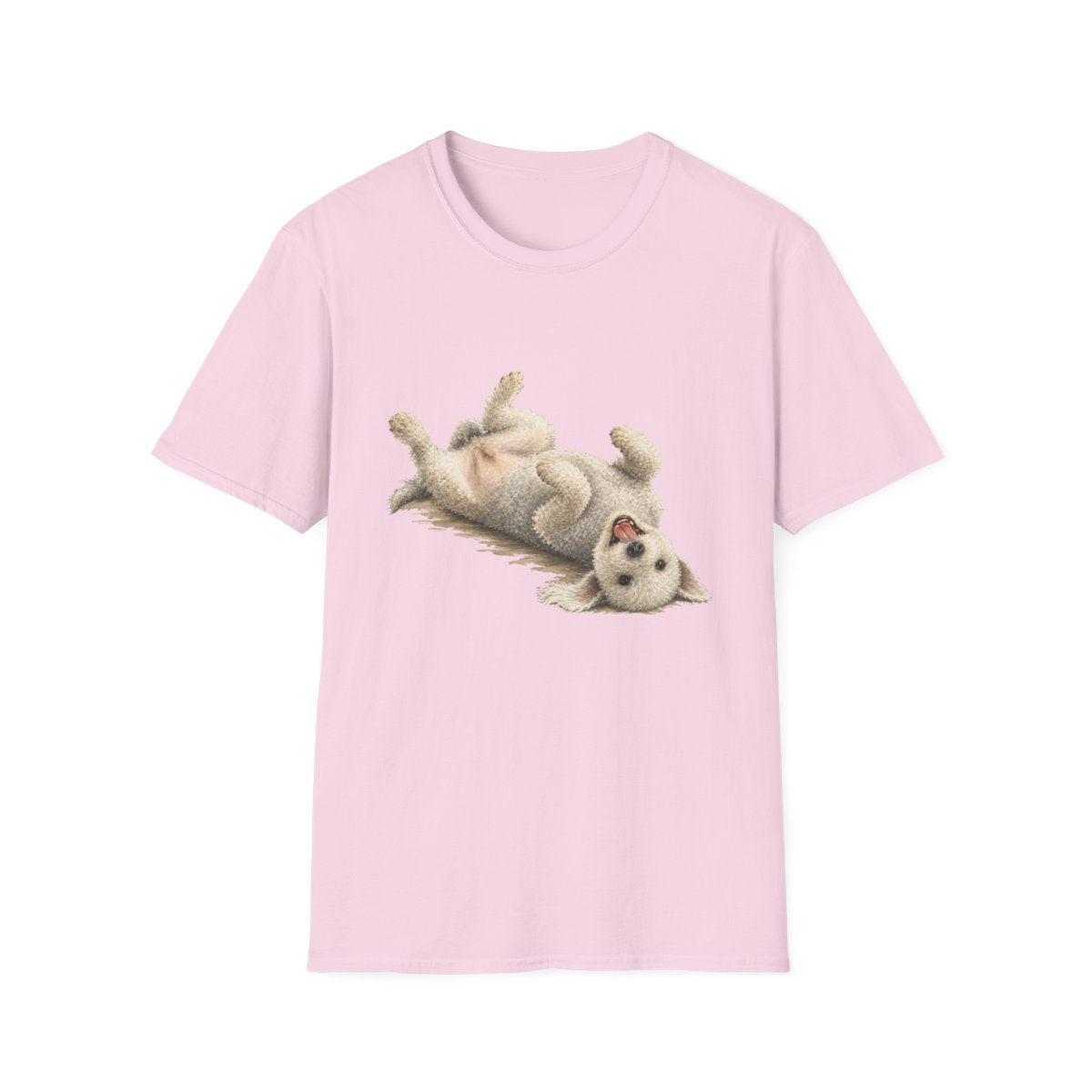 Belly Rubs Bedlington Terrier Tee - Light Pink