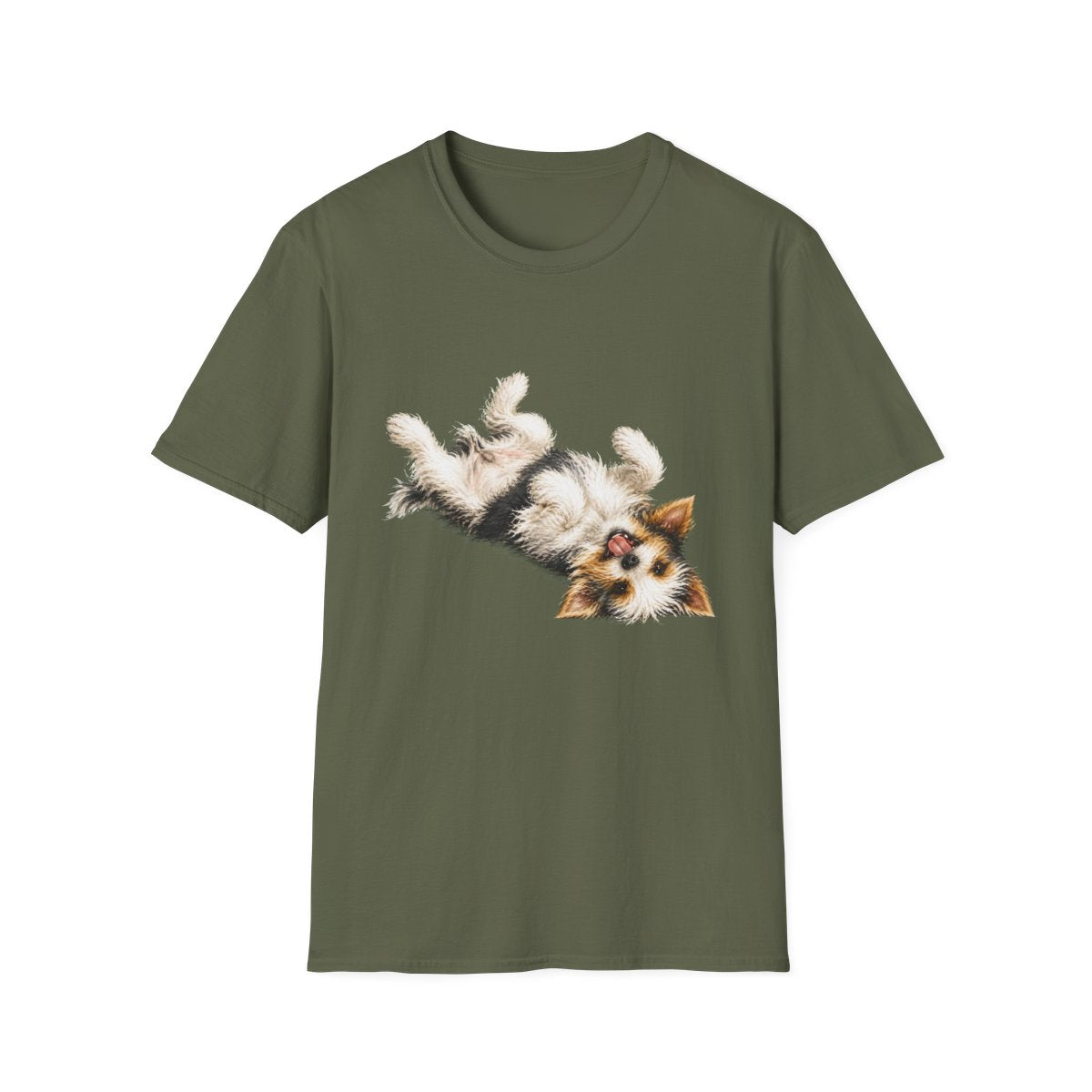 Belly Rubs Biewer Terrier Tee - Military Green