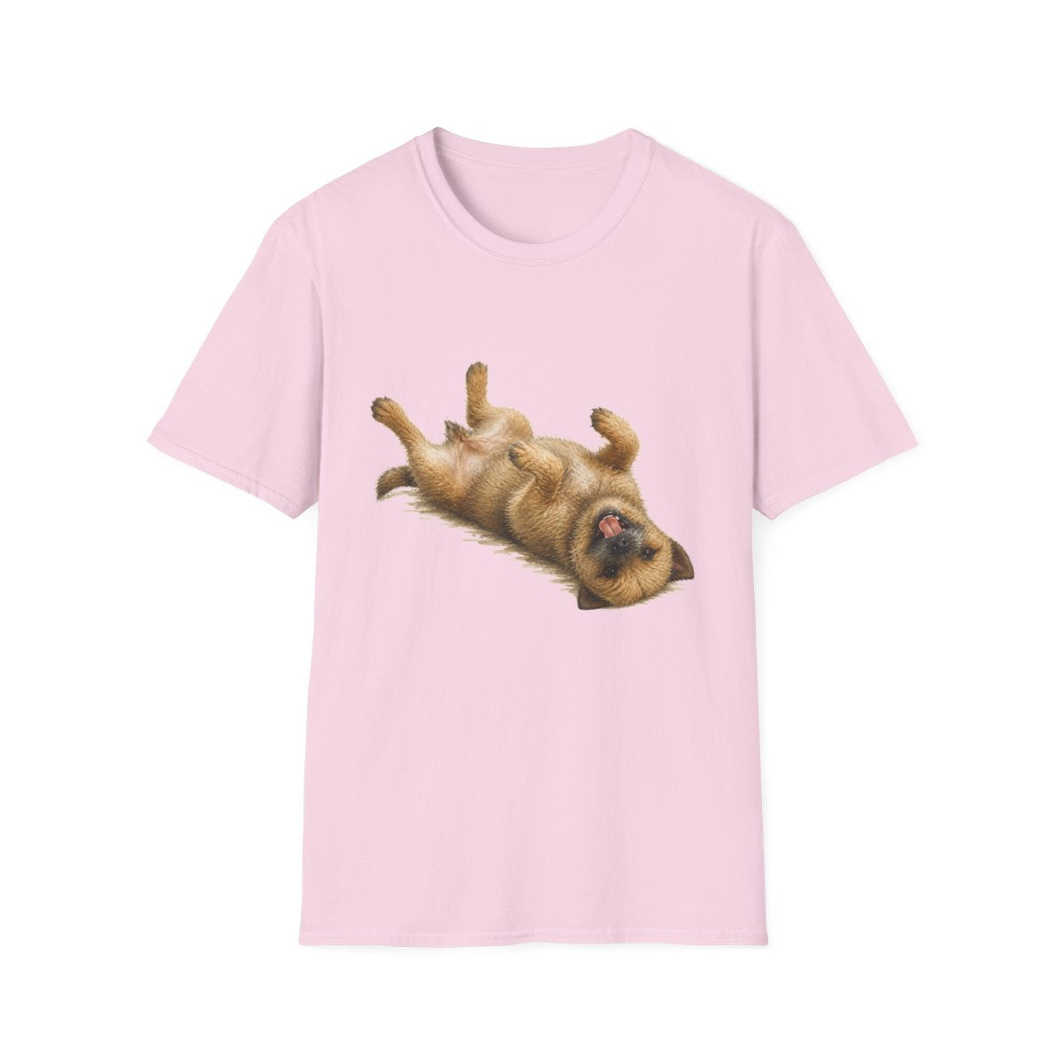 Belly Rubs Border Terrier Tee - Light Pink