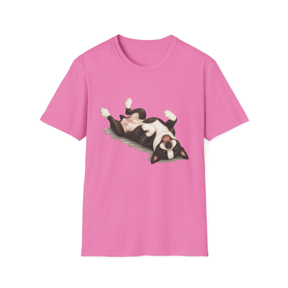 Belly Rubs Boston Terrier Tee - Azalea