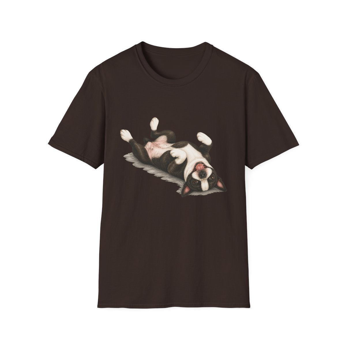Belly Rubs Boston Terrier Tee - Dark Chocolate