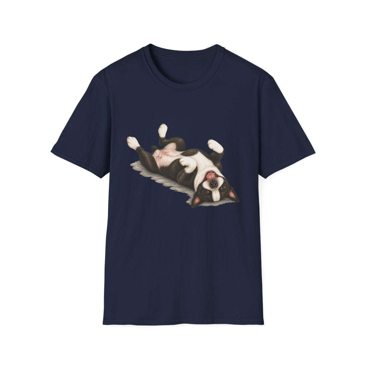 Belly Rubs Boston Terrier Tee - Navy