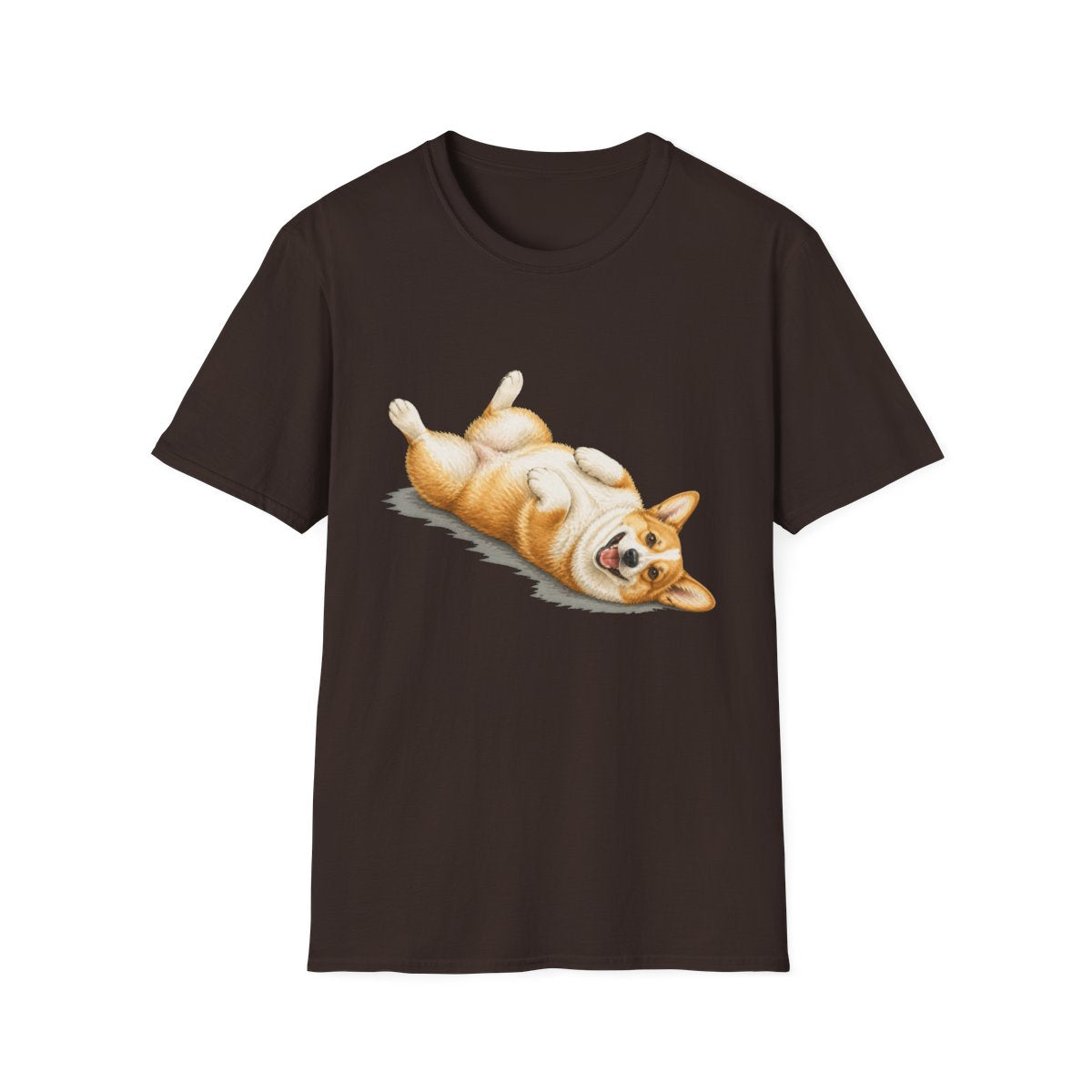 Belly Rubs Corgi Tee - Dark Chocolate