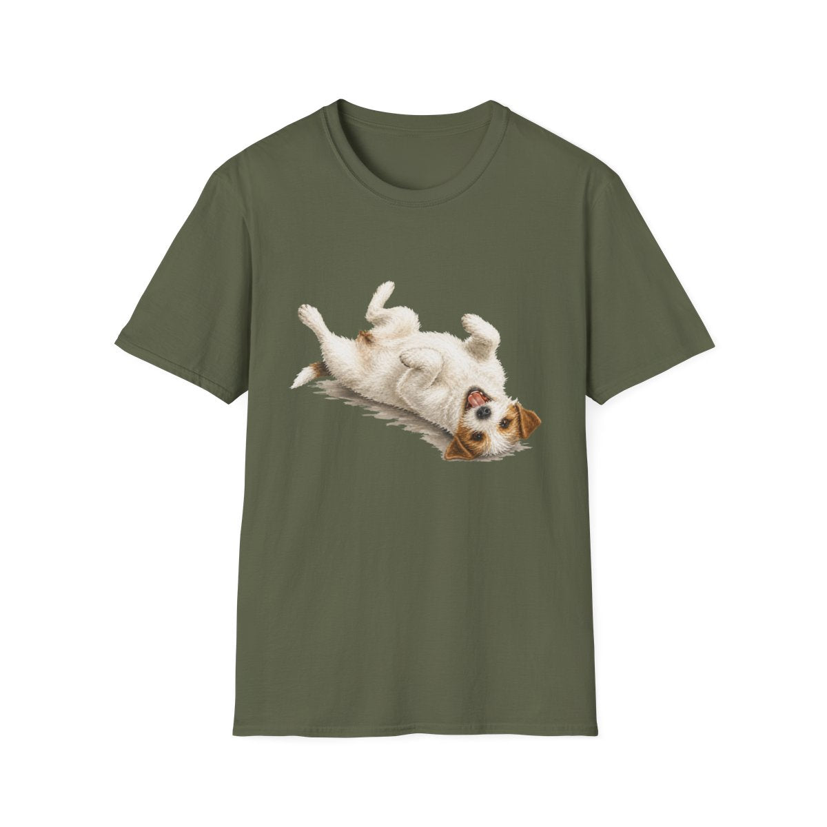 Belly Rubs Parson Russell Terrier Tee - Military Green