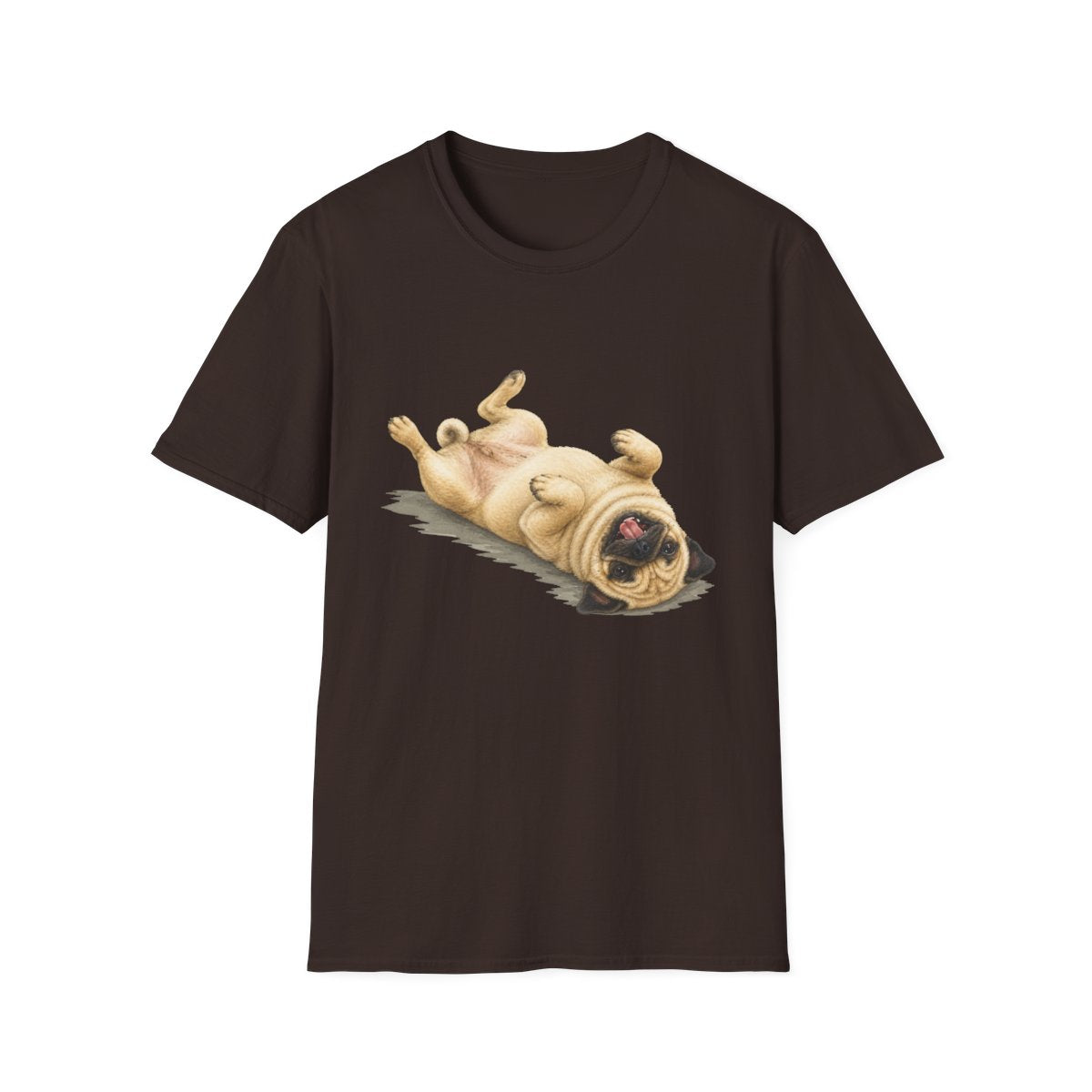 Belly Rubs Pug Tee - Dark Chocolate