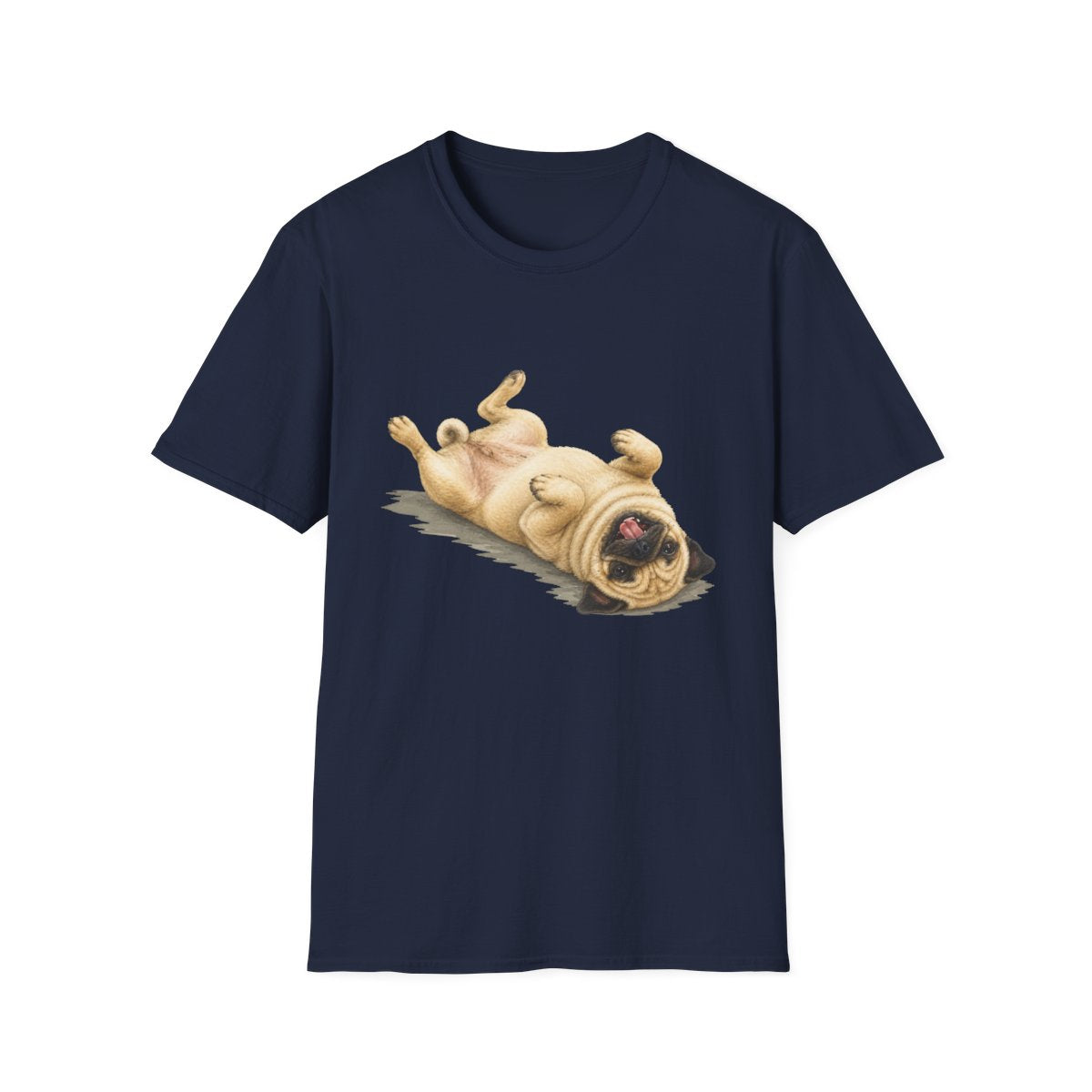 Belly Rubs Pug Tee - Navy