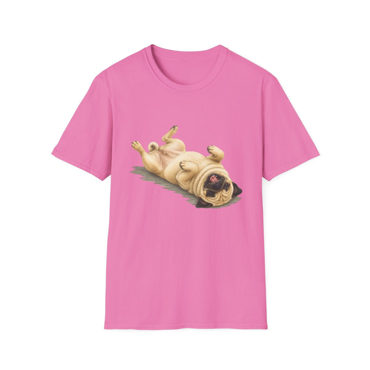 Belly Rubs Pug Tee - Azalea