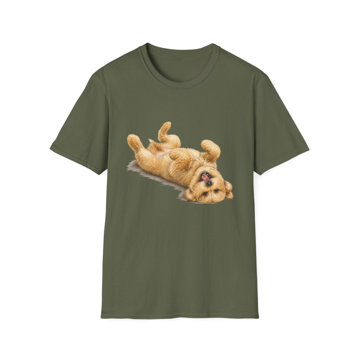 Belly Rubs Soft Coated Wheaten Terrier Tee - Military Green