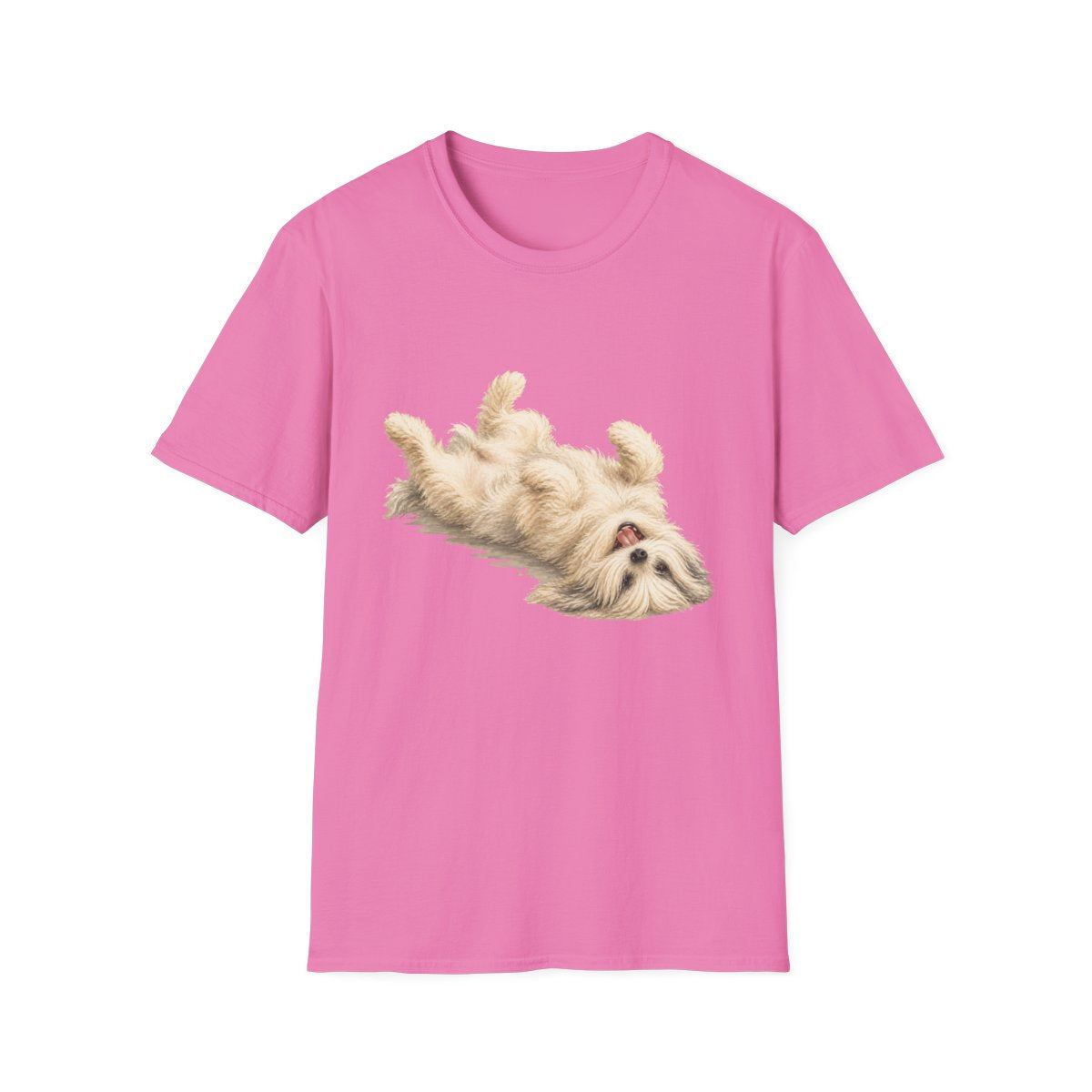 Belly Rubs Tibetan Terrier Tee - Azalea
