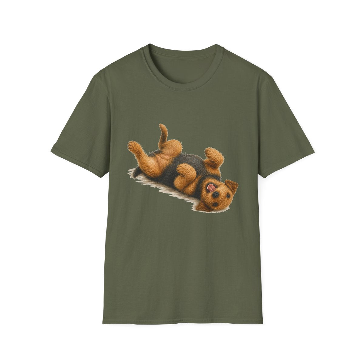 Belly Rubs Welsh Terrier Tee - Military Green