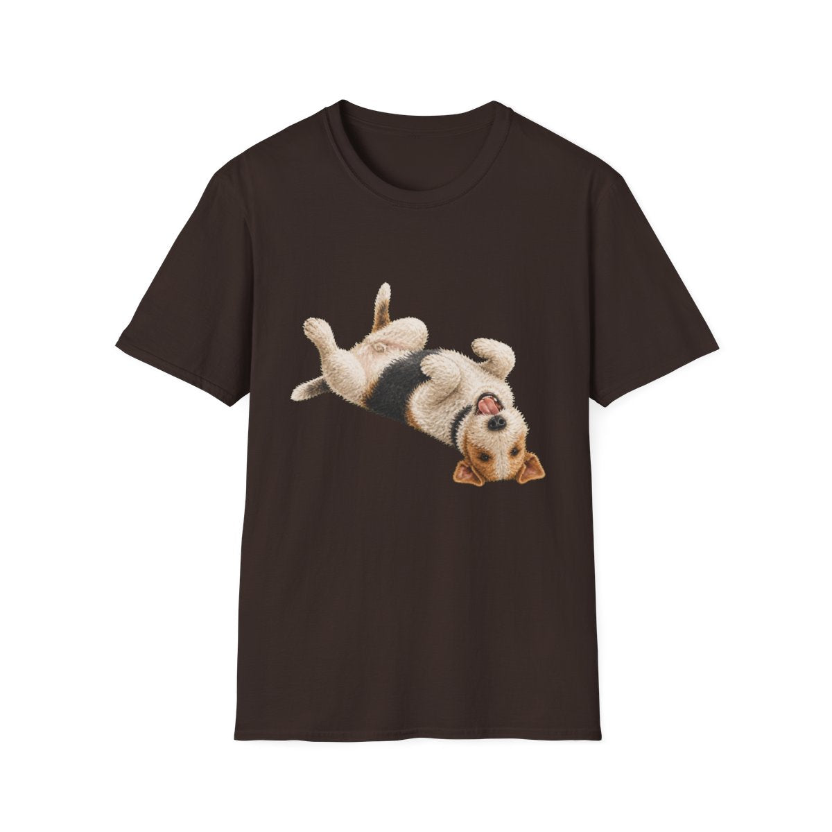 Belly Rubs Wire Fox Terrier Tee - Dark Chocolate