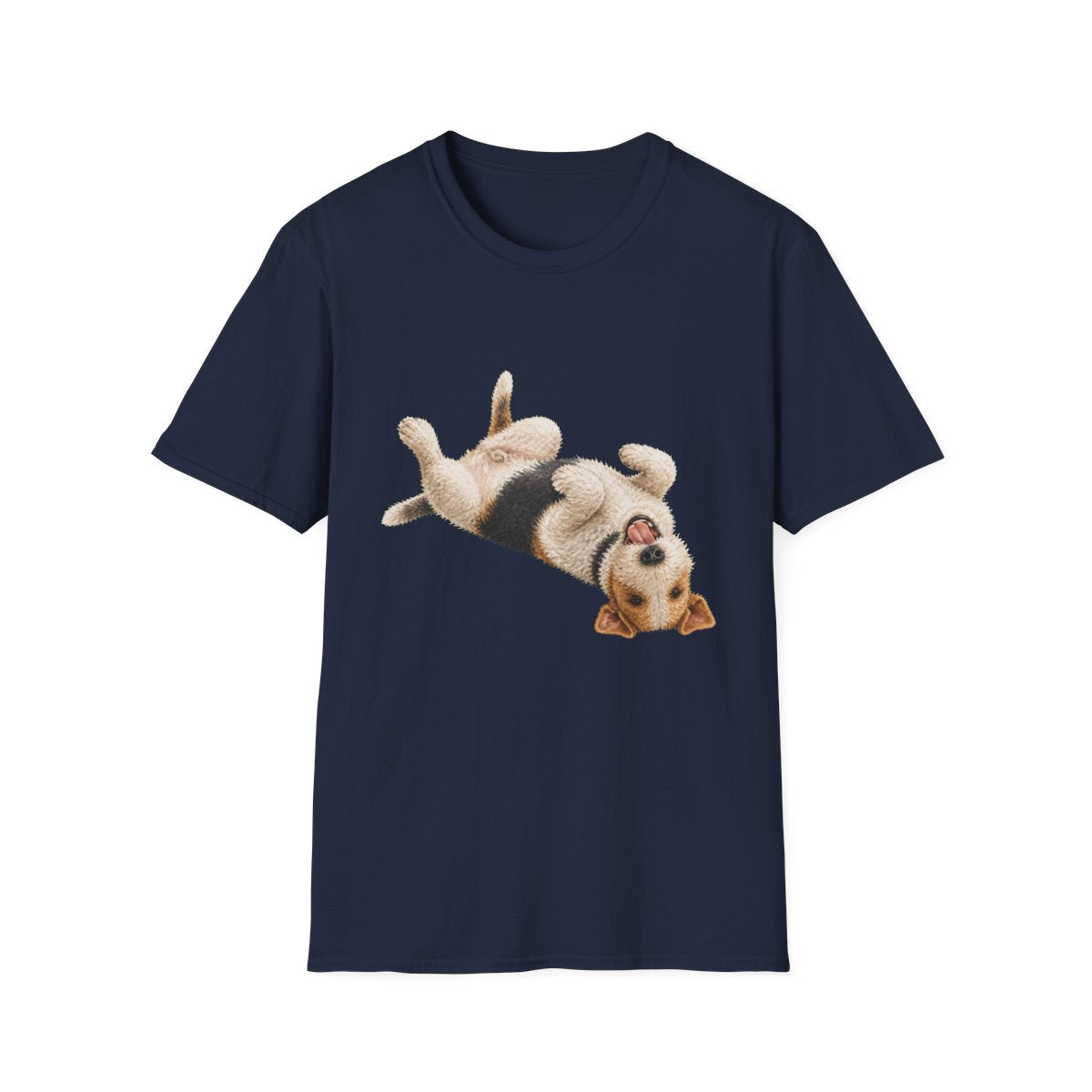 Belly Rubs Wire Fox Terrier Tee - Navy
