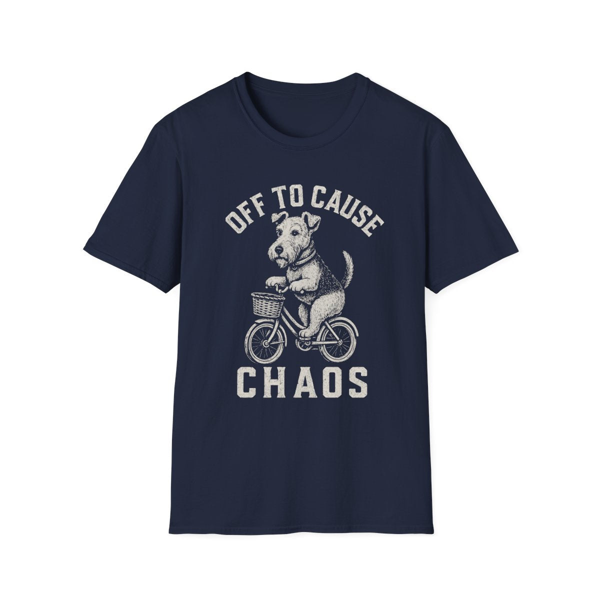 Bicycle Airedale Terrier Tee - Navy