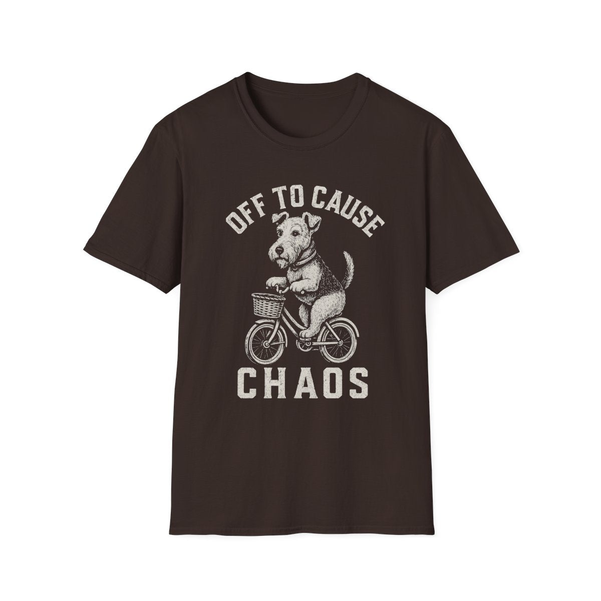 Bicycle Airedale Terrier Tee - Dark Chocolate